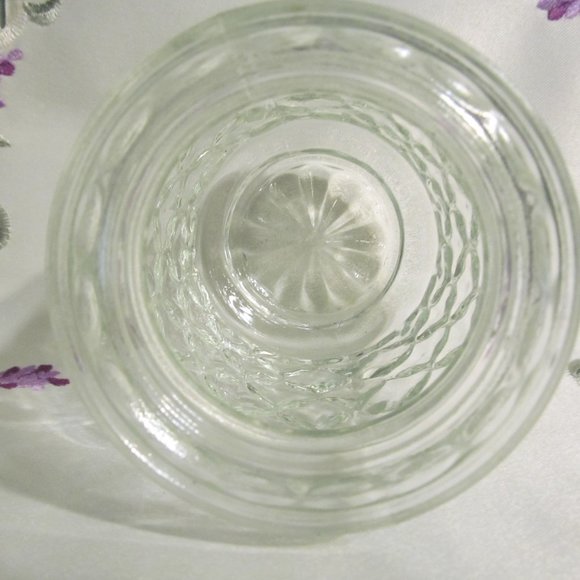 Vintage Anchor Hocking Diamond Cut Apothecary Jar Flower Bottom - Picture 9 of 10